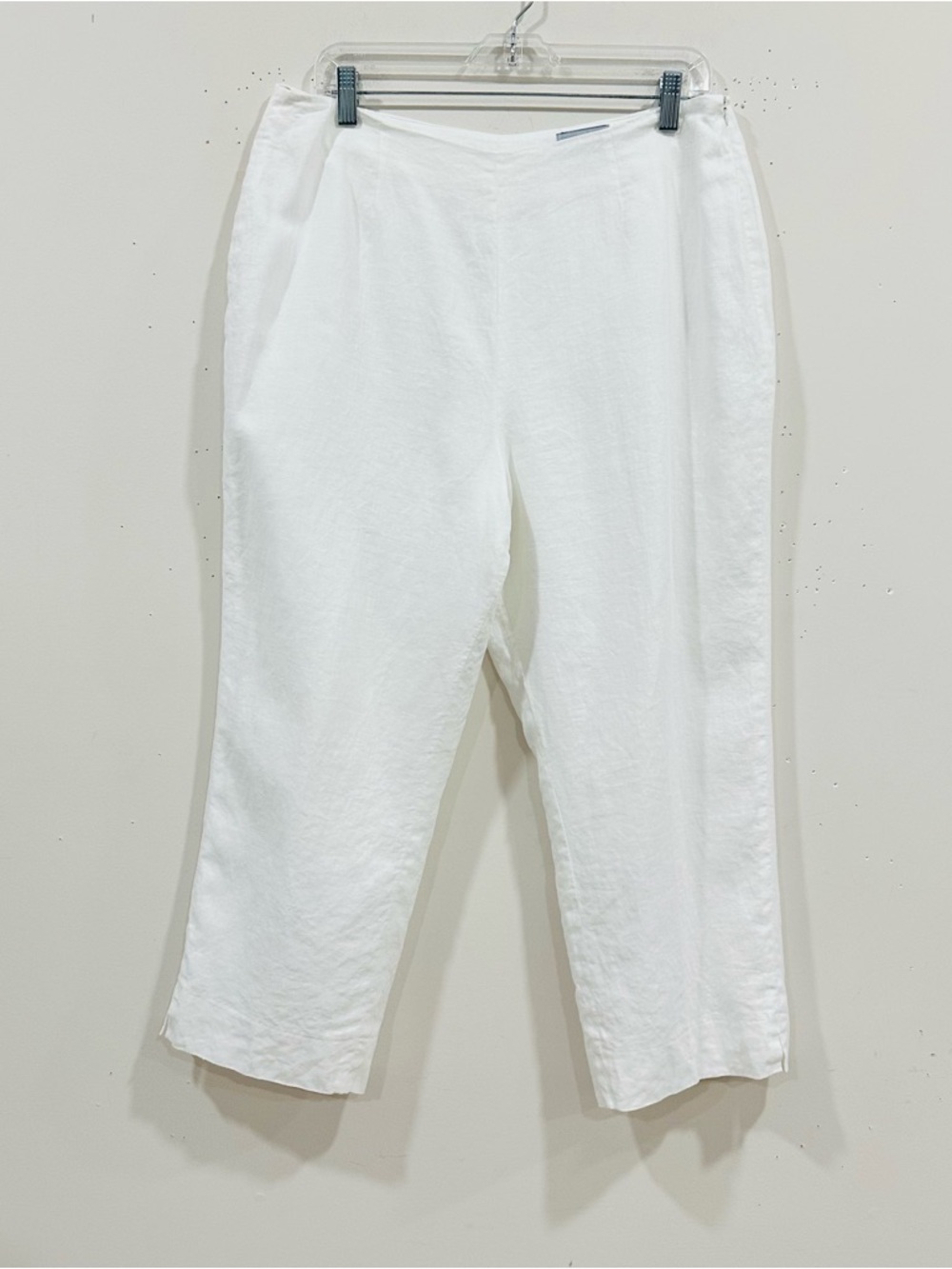 Vintage David N. Women's Cropped Pants 100% linen white trousers with lining 16
